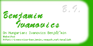 benjamin ivanovics business card